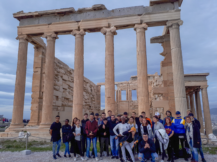 Les élèves lors de la visite de l'Acropole